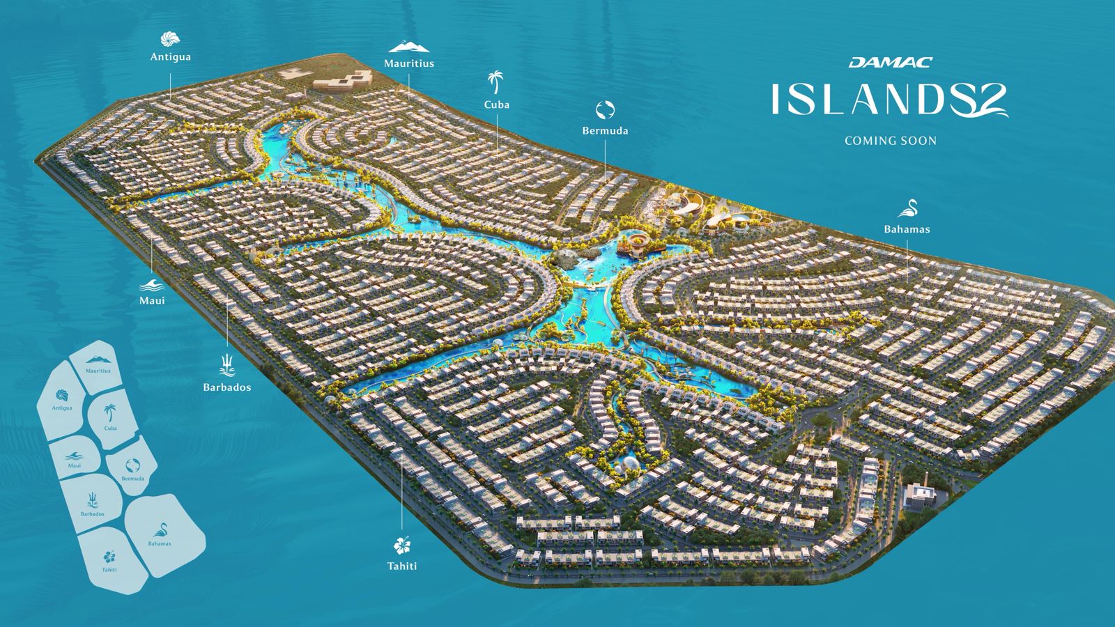 DAMAC Islands 2 detailed master plan, 8 island clusters